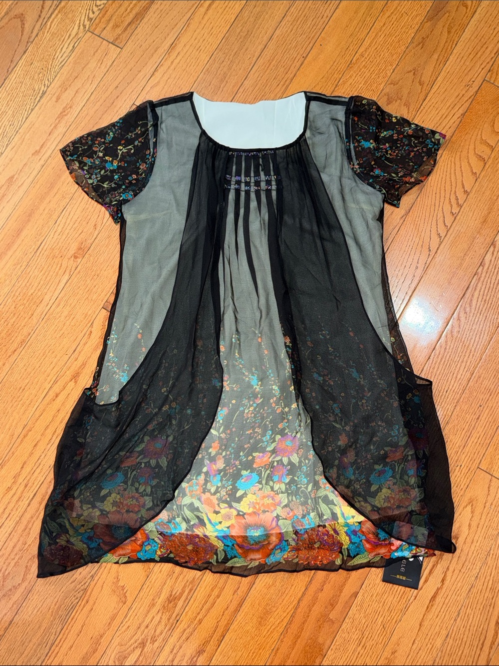 ‼️NEW Asian 100% Mulberry Silk Mini Dress Size Large